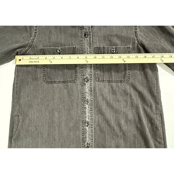 Madewell Womens Black Denim Button Front Mini Shirt Dress H2278 Size XS W474 - Picture 9 of 10